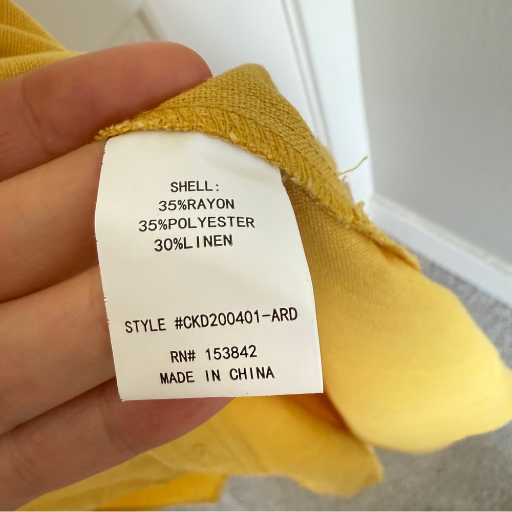 Melloday Safari Style Linen Blend Button Down Belted A-Line dress sz Small - Picture 5 of 7